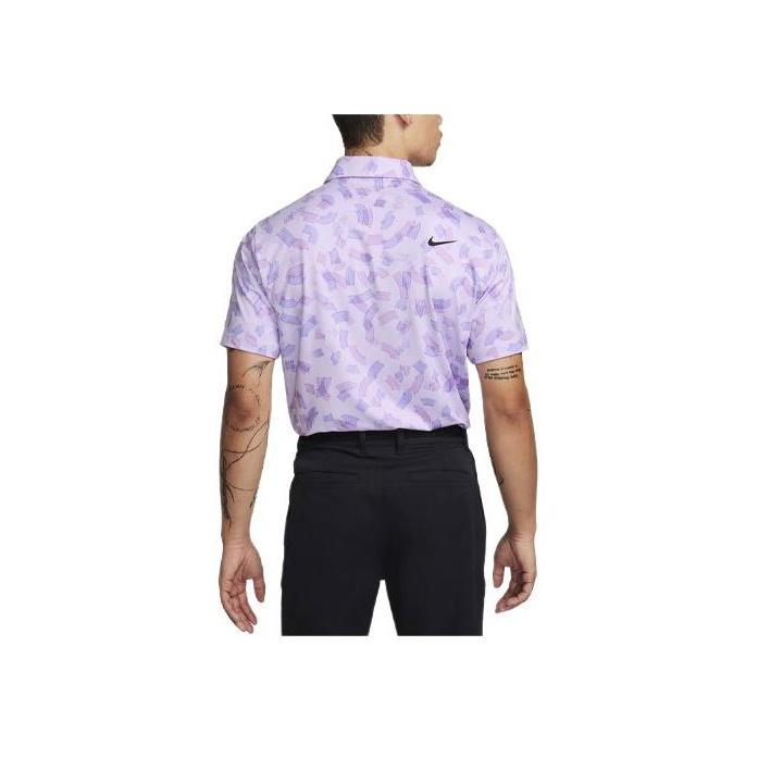 Nike Tour Logo Allover-Print Lässiges Kurzarm-Poloshirt Herren Poloshirts Lila FD5735-512