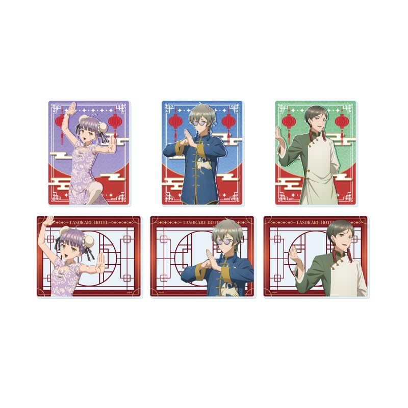 Аниме  Отель Тасокарэ  01 Китайская версия. [Оригинальная иллюстрация] Акриловая коробка для карточек из 6 штук