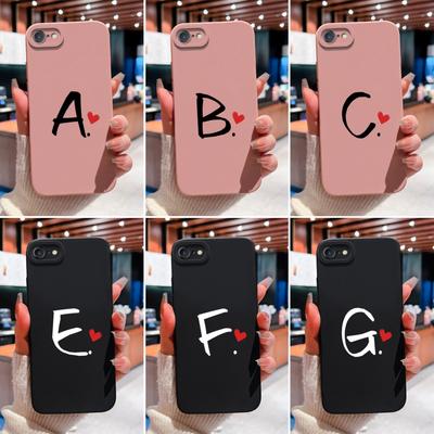 Lucky Letter Phone Case For Apple iPhone 7 8 6 Plus 11 12 Pro Max Mini X XS XR SE Liquid Silicone Anti Slip Durable Shockproof Housing For Apple Shell