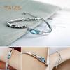 Fashion Lady Silvery Colory Color Metal Chain Bracelet Charm Cuff Peacock Blue Bangle Trinket