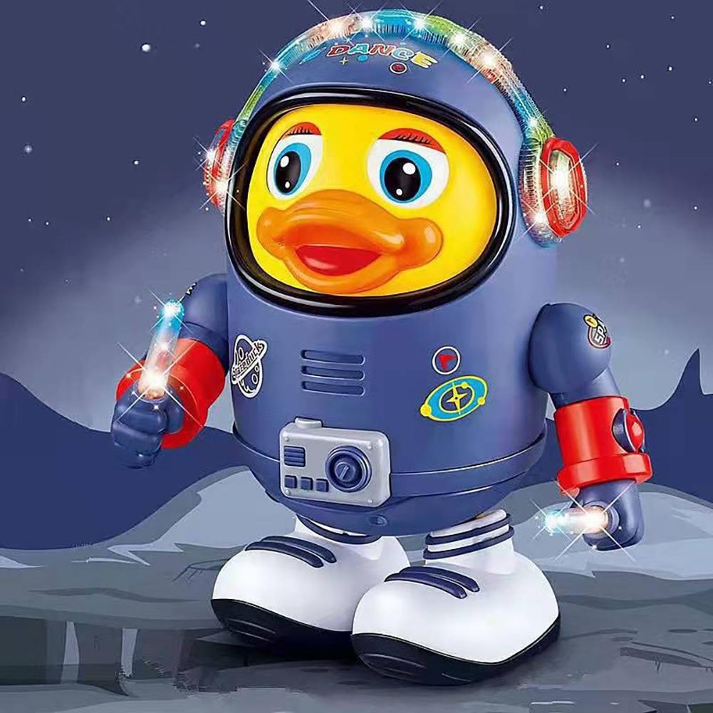 Dancing Space Ducks Toy With Music Lights ,1-3 Year Olds Educational Interactive Waddling Ducks Space-Themed Design For Kids