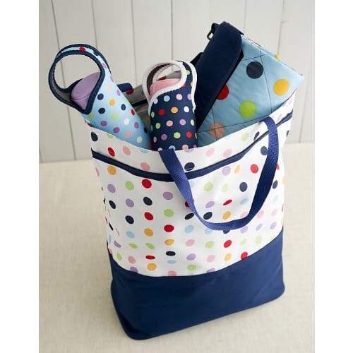 TONE Bottle Cover, Neoprene, Navy Dots, 500ml, TC-01