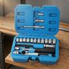 29Component 1/4Inch ThroughSocket Ratchet Tool Set Vanadium Steel