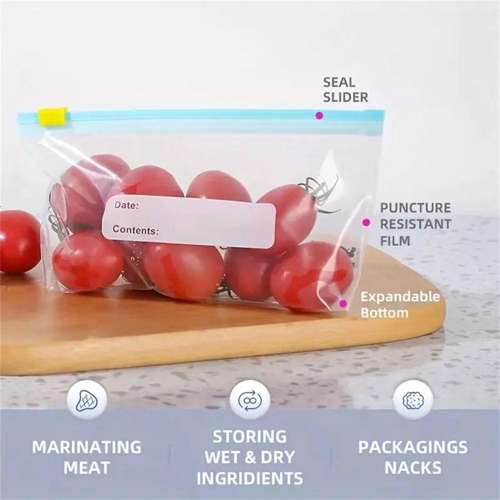 10Pcs Reusable Plastic Sealed Bag Leakproof Food Storage Bag  for Fruits Grains Vegetables Meat