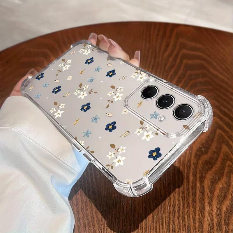 Processing gentle wind floral transparent iPhoneAIR mobile phone case Apple 15Pro soft case anti-drop protective case