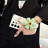 Down Jacket Sunflower Wristband Case for Samsung Galaxy S26 Ultra S2 S24 Plus S23 S22 FE A6 A Bracket Soft Cover