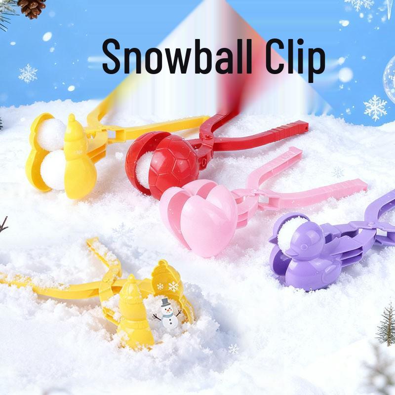 Children's Snowball Molds: Duck, Heart Shapes, and Snowball Fight Toys Set.