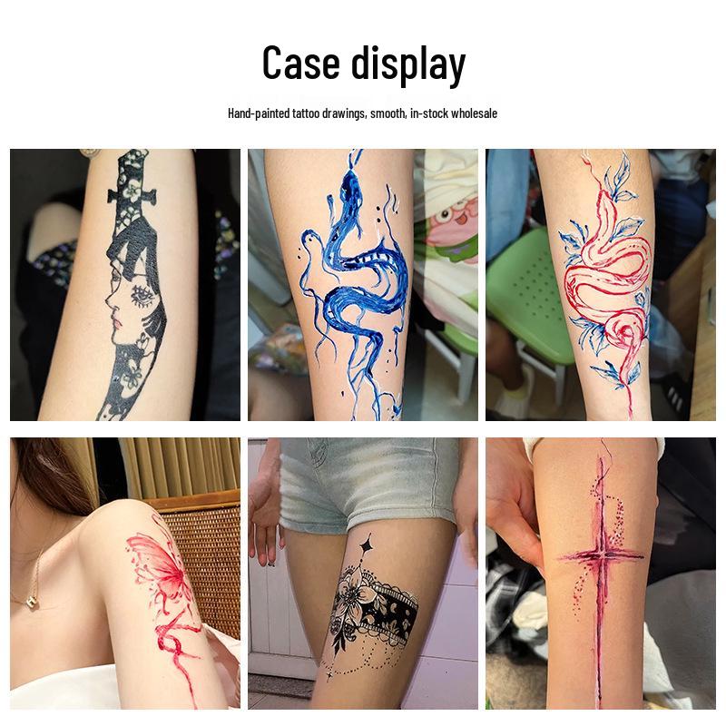 Plant-Based Henna Tattoo Paste: Hand-Painted Semi-Concealing Cream with Various Shades Available