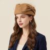 Elegantní Klobouk Fedora s Mašlí Francouzský Styl Vlněný Baret Uniforma Letušky Síťovaný Klobouk Topper Banket