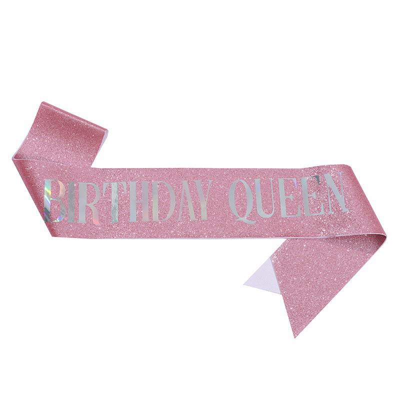 European & American Glitter Princess Birthday Sash for Girls