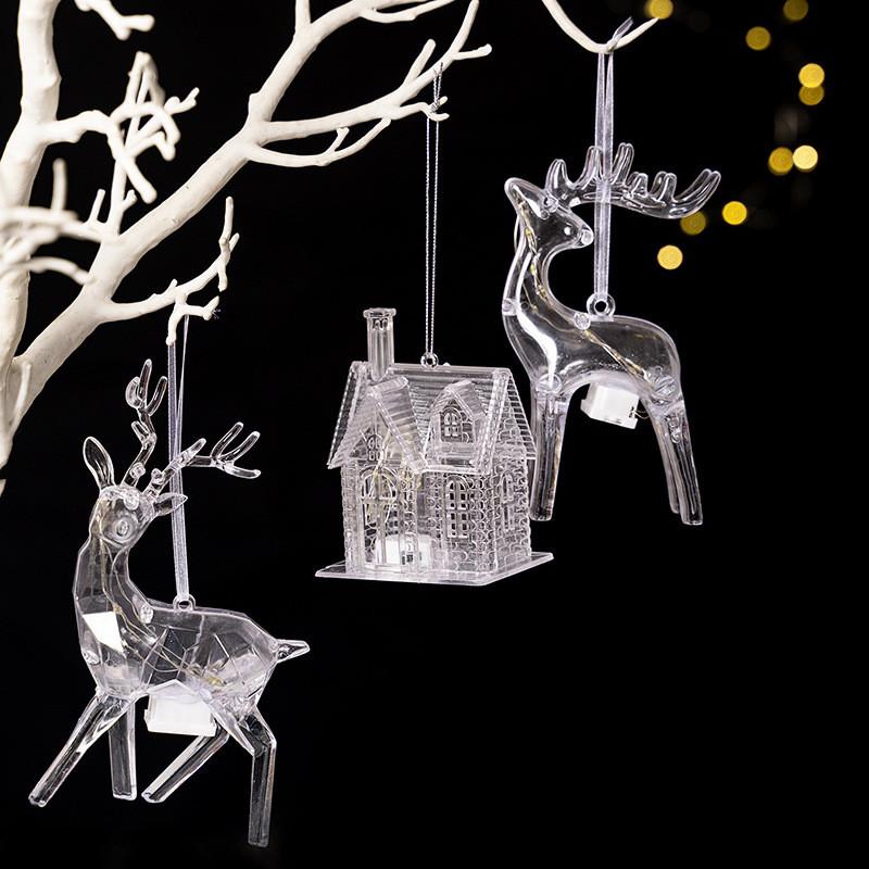 Acrylic Decorations Christmas Reindeer With Light For Holiday Gift And Decor