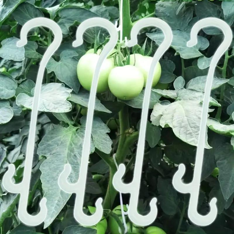 20 Stück Garten Gartenbau J-förmiger Ohrhaken Haken, Weintrauben- und Tomatenranken Befestigungsschnalle, Langlebiger Kunststoff Anti-Biege Astklammer