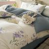 Class A Double Layer Gauze Floral Jacquard Bamboo Cotton Bedding Set - Fresh Design for Student Dormitory