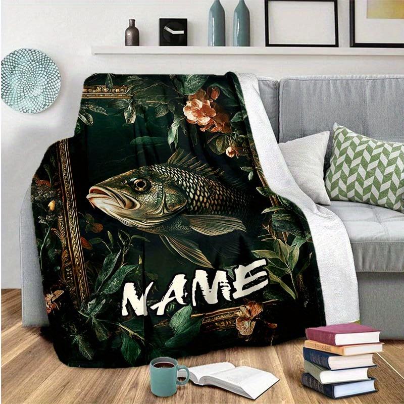 Fascinating Fish Customize Your Name Blanket Warm Comfortable And Soft Blankets Are Suitable For Home Lunch Break Blanket Office Sofa Sofa Gift To