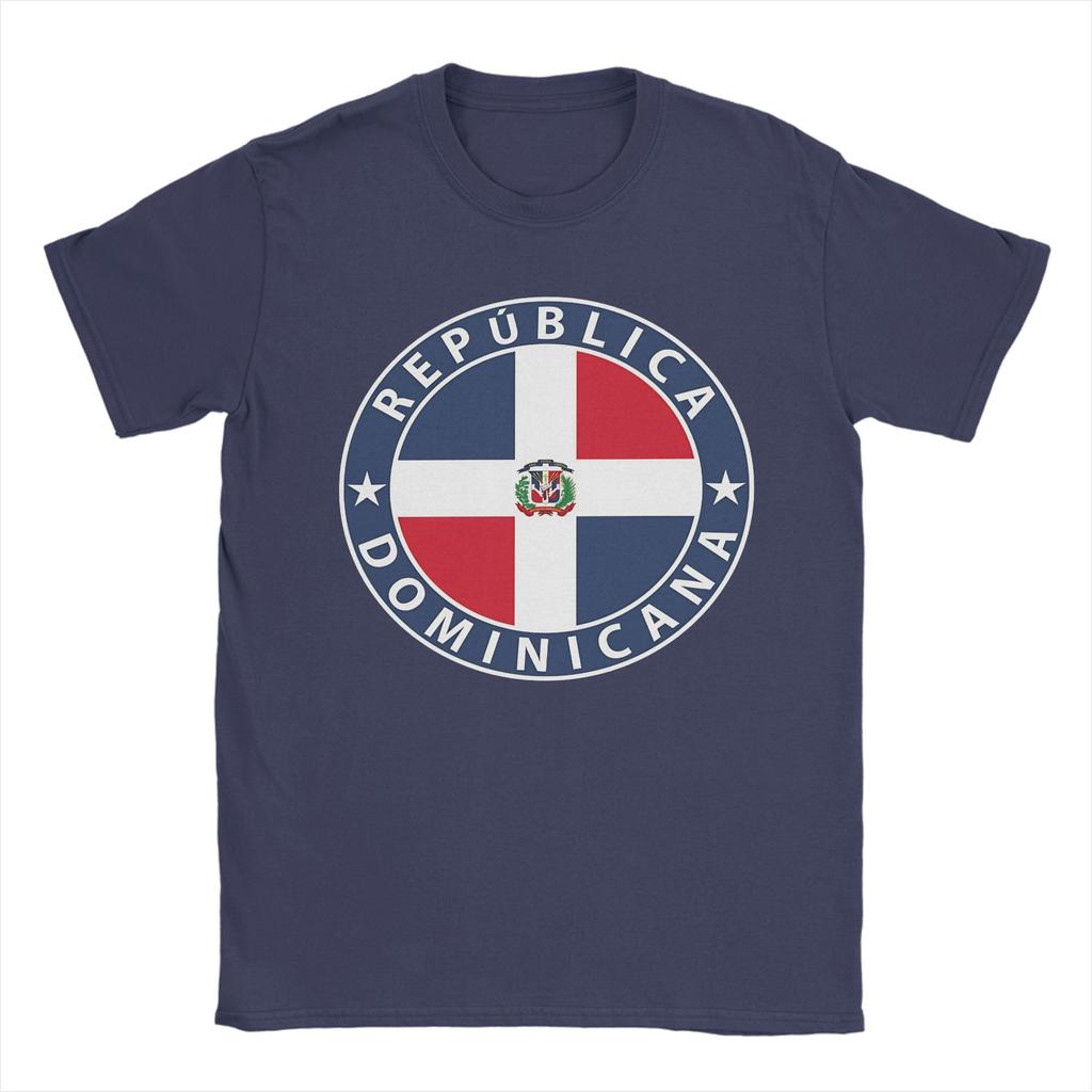 Dominican Republic República Flag Flag Coat of Arms T Shirt Unisexs  TShirt Round Collar  Tee Shirt Short Sleeve Clothing Printed