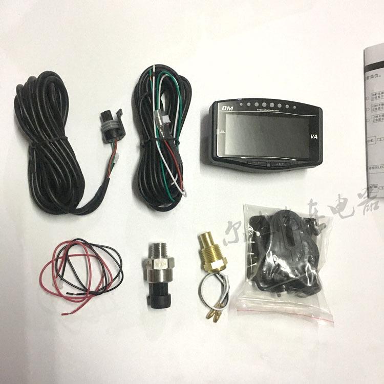 Car LCD 5-in-1 Gauge: Water Temp, Tachometer, Fuel, Oil Pressure, Voltmeter