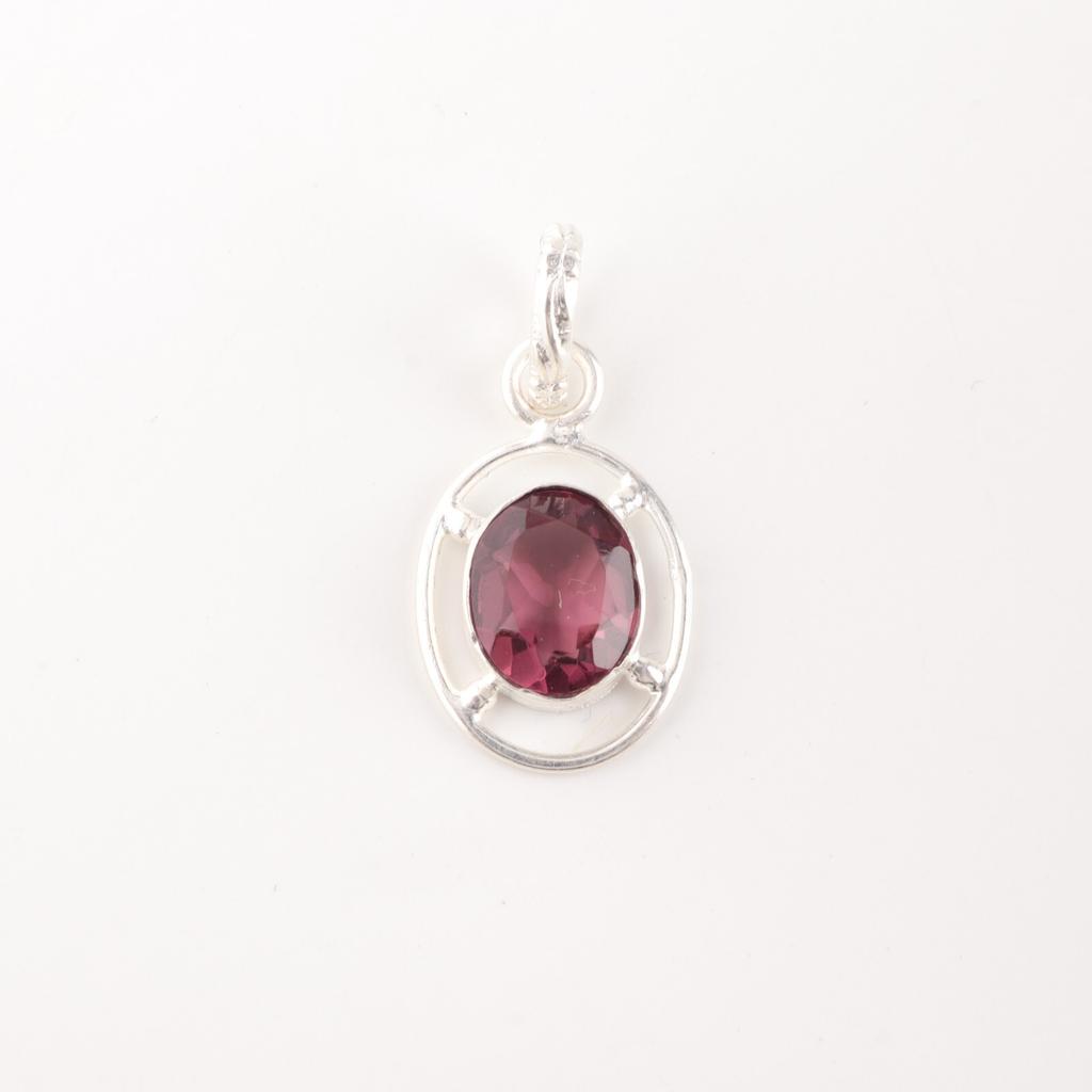Natural Rhodolite Gemstone 925 Sterling Silver Jewelry Handmade Pendant For Gift PP-6-49