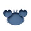 Heat-Resistant Silicone Crab Plate with Suction for Babies - Cute Compartment Design for Feeding