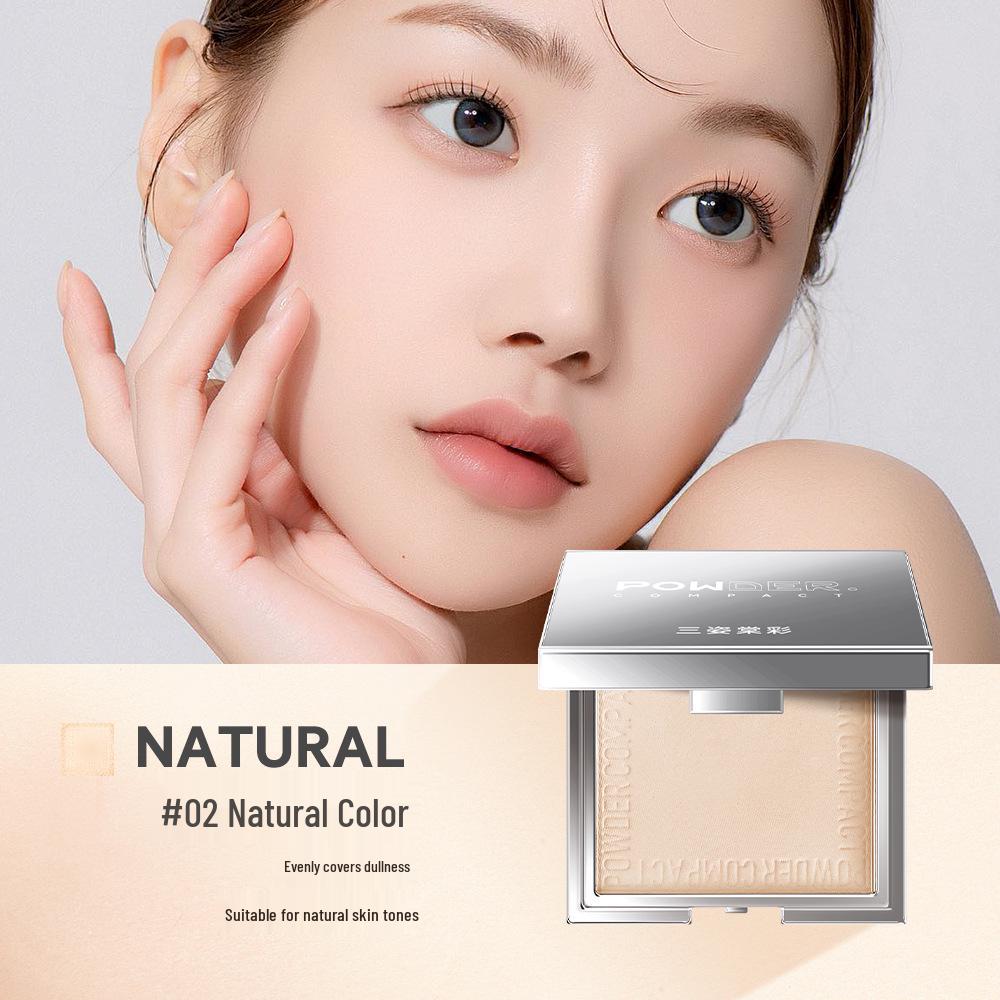 Three-form Tang Cai Silver Loose Powder Compact: Long-lasting, Smudge-proof, Oil Control Setting Powder