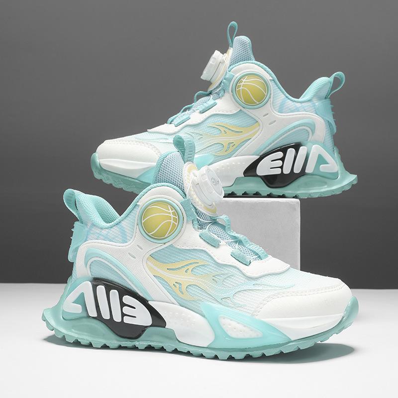Children's shoes spring and summer new mesh breathable boys basketball shoes medium and older children's sports shoes non-slip running shoes tide