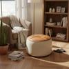 Round Padded Stool Space-Saving Round Padded Footstool Entryway Shoe Stool Sturdy & Long-Lasting Low Leather Footstool Easy To