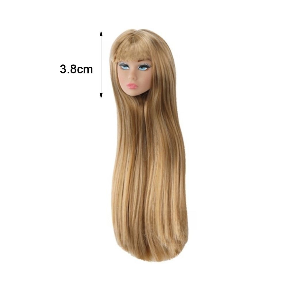 Weiß Normal Gebräunte Haut Puppenkopf Langes Haar Modepuppenkopf für 11,5 Zoll BJD Puppenkörper