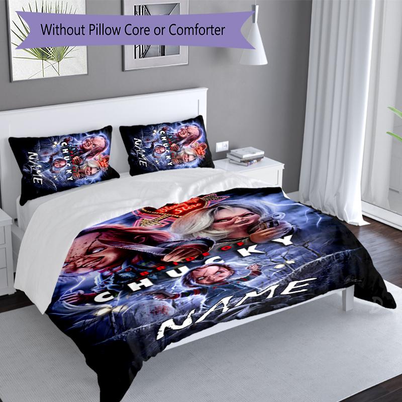 Set da 3 pezzi con nome personalizzato Michael Myers, Include 1 copripiumino e 2 federe, Decorazione per camera da letto per tutte le stagioni