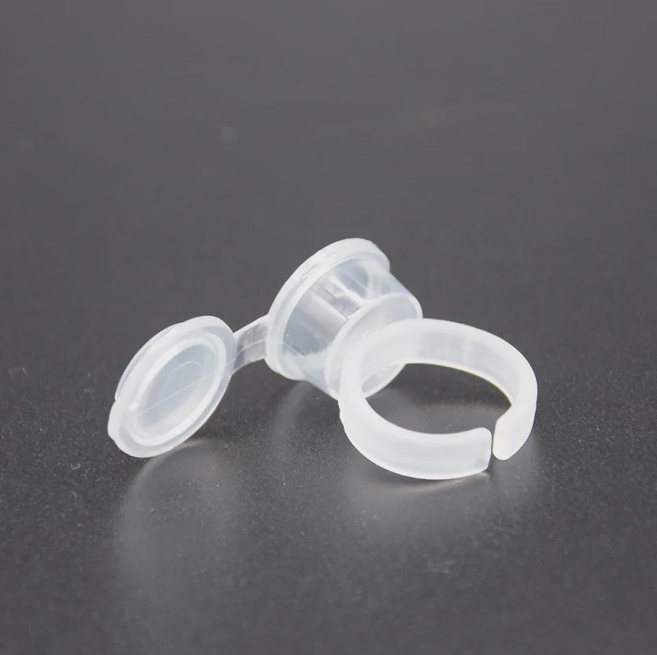 Embroidery Ring Cup: Translucent Makeup & Tattoo Tool with Lid for Eyebrow, Eye, and Lip.