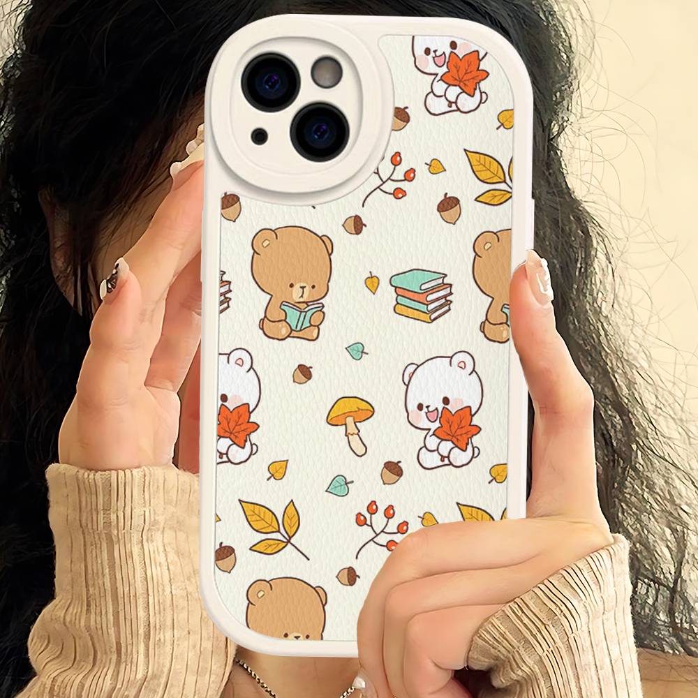 Cute Bubu Dudu Phone Case For IPhone 16 15 14 13 12 11 Pro Max Plus Shockproof Leather Cover