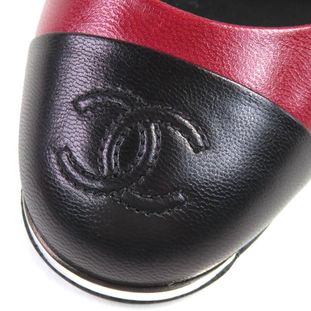 Excellent CHANEL COCO Mark two-tone leather slingback pumps leather37.5 G27344 Used