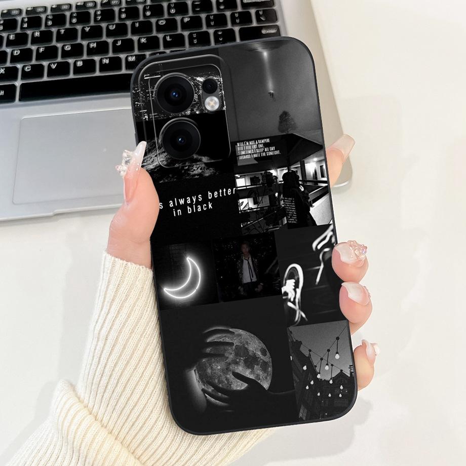 For Oppo Reno13 / Reno13F 4G 5G / Reno 13 Pro Phone Case Soft Smooth Silicone Capa Moon Night Artistic Marble Printed Back Cover