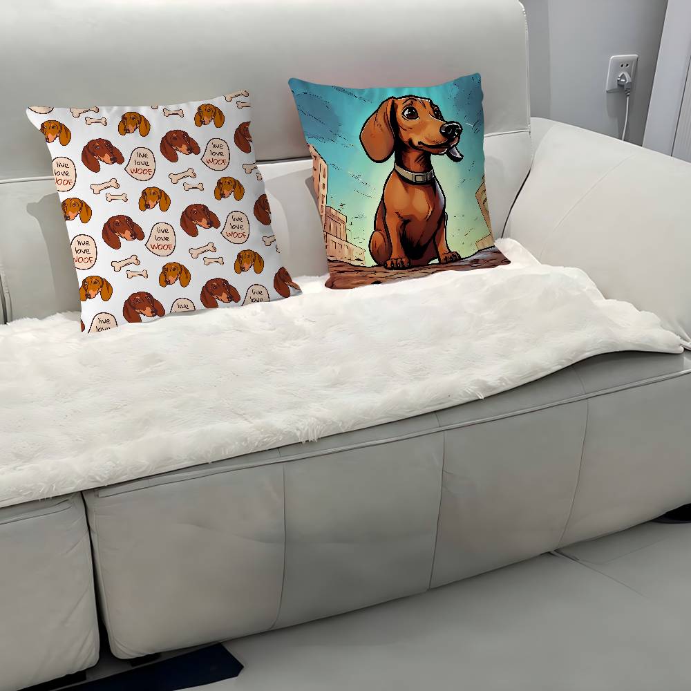 Cartoon Dackel Hund Kissen Geschenk Heim Büro Dekoration Schlafzimmer Sofa Auto Kissenbezug Hülle 45x45