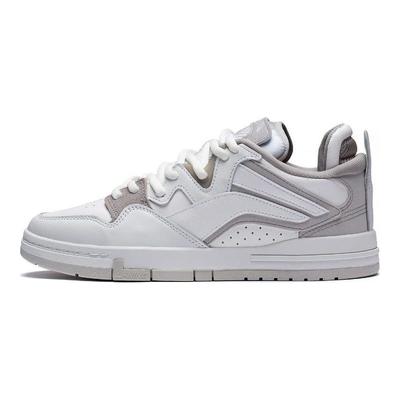 Li Ning We Wo Pro Fashion Trend Non-Slip Wear-Resistant Low-Top Skate Shoes Men Sneakers Cloud-White Silver Fish-Gray AECT025-2