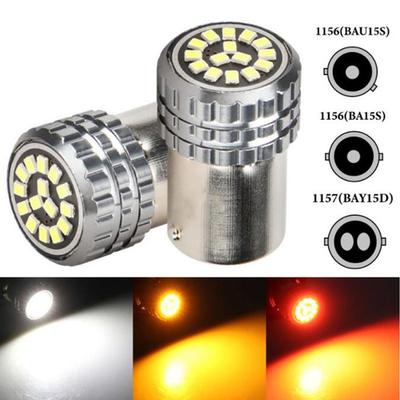 1pc 12V LED Car Bulbs Turn Signal Parking Brake Lights 2016-15SMD White Amber Red P21W 1156 BA15S 1157 BAY15D