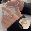 Tulip pearl ring, women's fashion flower bud niche design, index finger rings