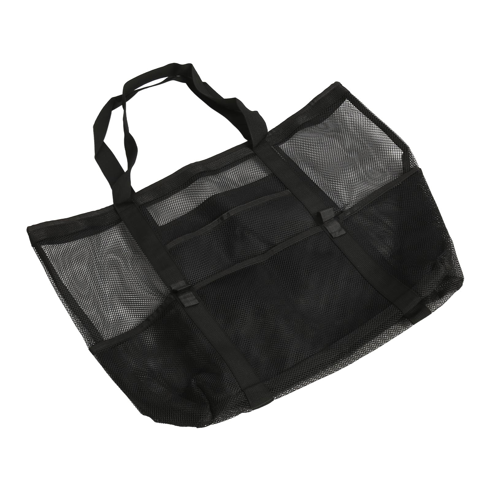 

Очень большая пляжная сумка, ручная пляжная сумка из полой сетки, черная, большая вместимость, наплечная пляжная сумка