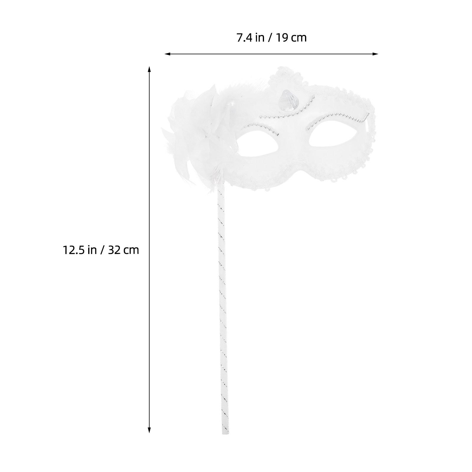 

Handheld Lace Party Mask White Lightweight Masquerade Mask for Halloween Carnival Cosplay Performance Masks белый