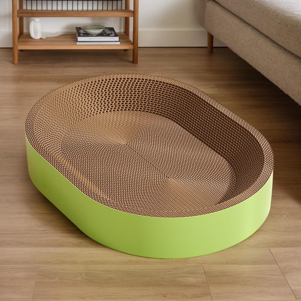 New Cat Scratching Board Cat corrugated Cardboard Scratcher Furniture Protector oval Shape Grinding Claw Nest cat toys