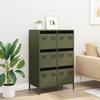 VidaXL Buffet haut vert olive 68x39x101,5 cm acier 851224