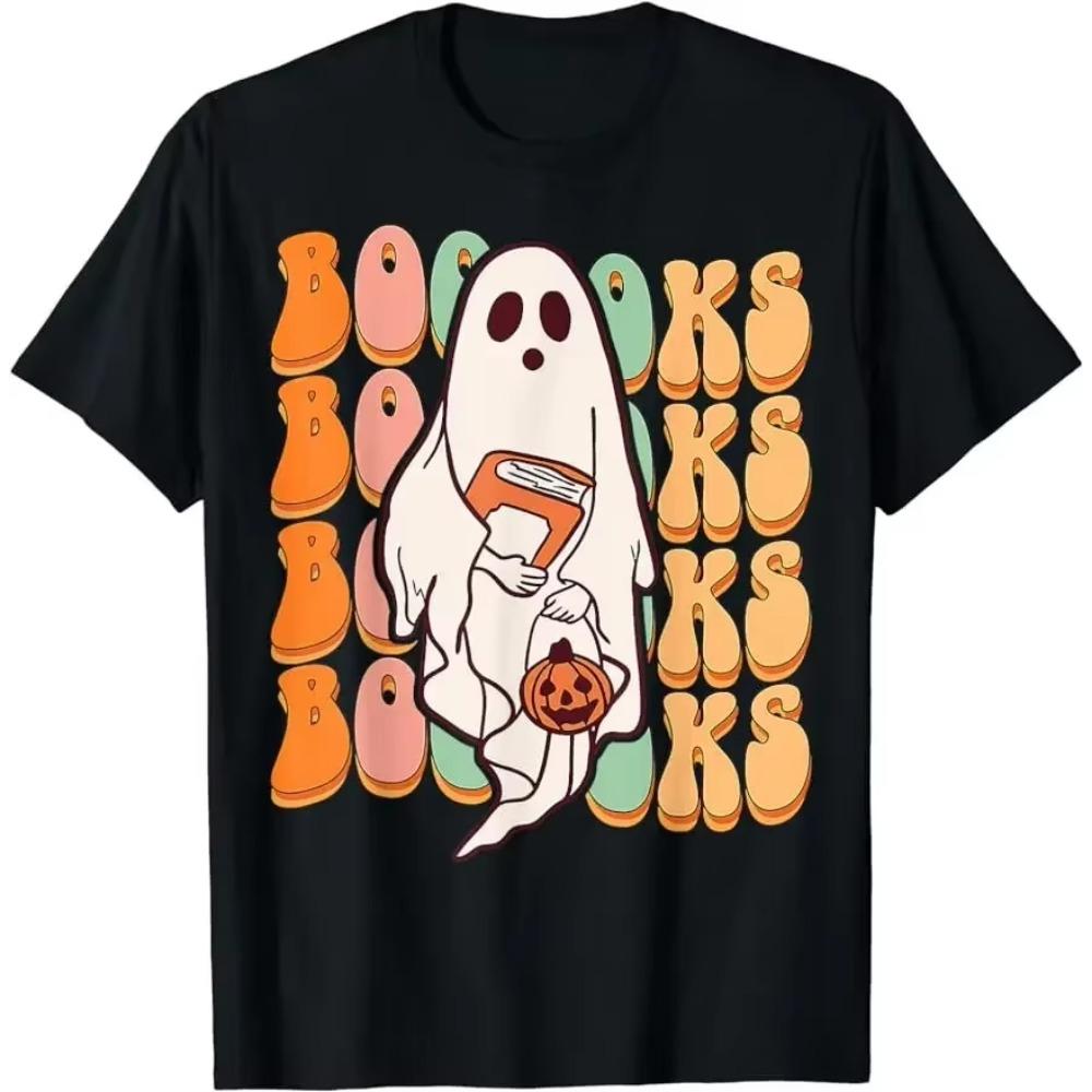 Funny Ghost Ghostly Gardening Plant Retro Halloween Costume T-Shirt Custom Printed Man Summer Classic Streetwear Loose Tops