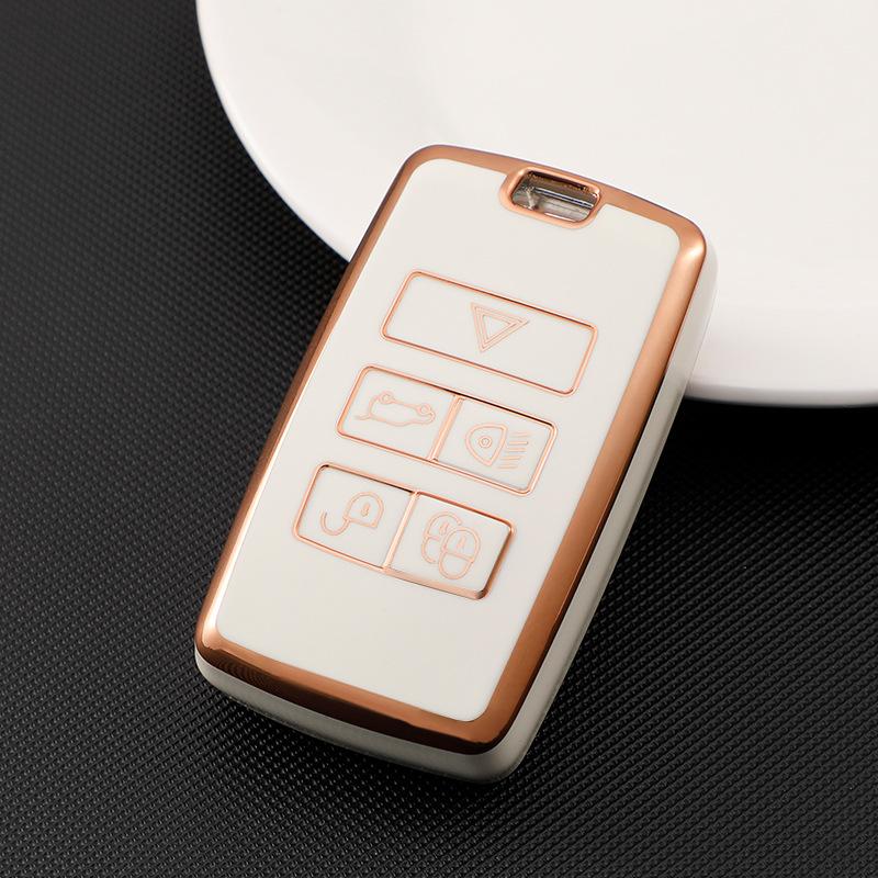 Land Rover Key Case for Range Rover, Sport, Evoque, Discovery 4, Defender 110, Velar, Freelander - 5 Shell Buckle