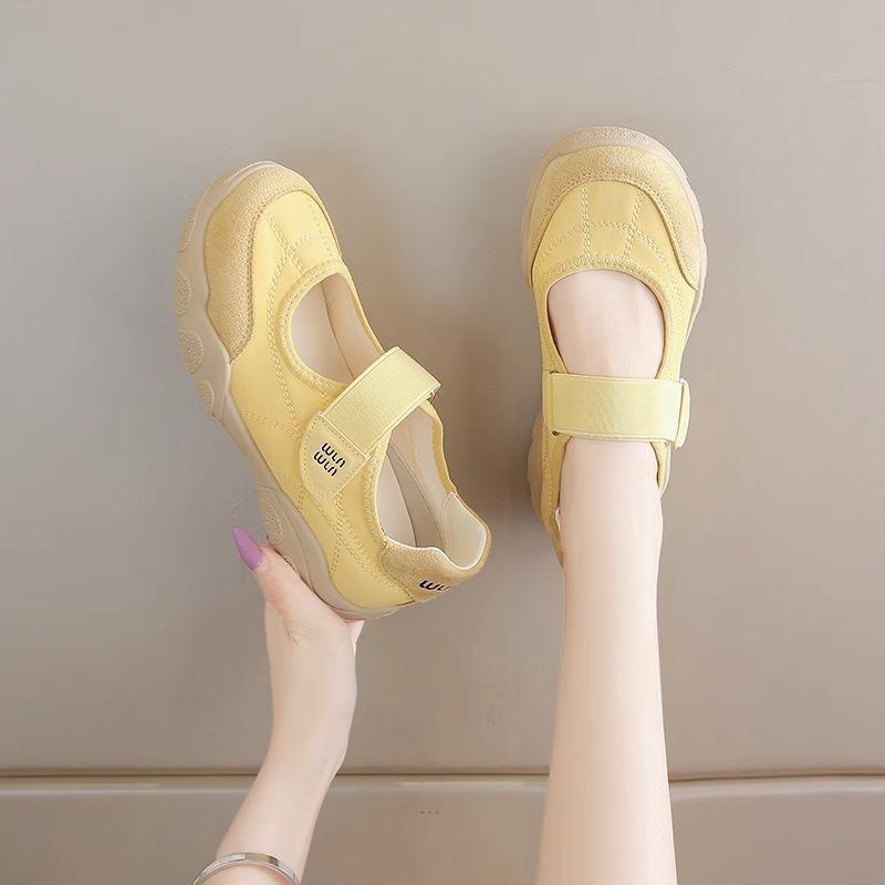 Old Beijing cloth shoes women's summer breathable shallow mouth casual single shoes fashionable mother bag head sandals comfortable maternity shoes