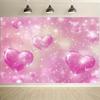 2D Pink Sparkly Heart Backdrop 2D Valentine's Day Party Banner