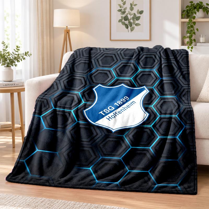 TSG Hoffenheim FC Printed Flannel Blanket Warm Comfort Bed Throw For Indoor Home Decoration