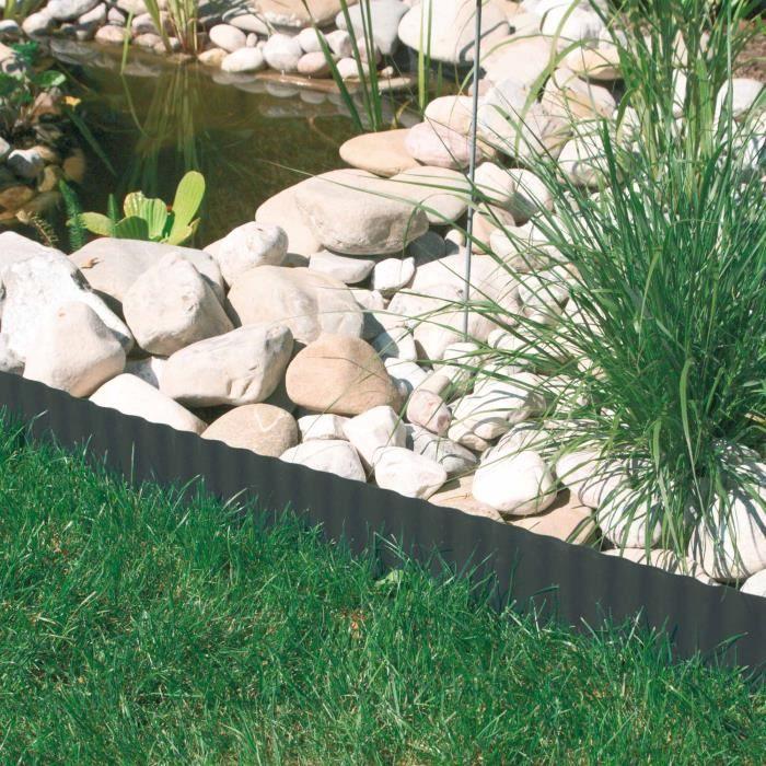 Bordure à gazon anthracite 9m de long-0.15m