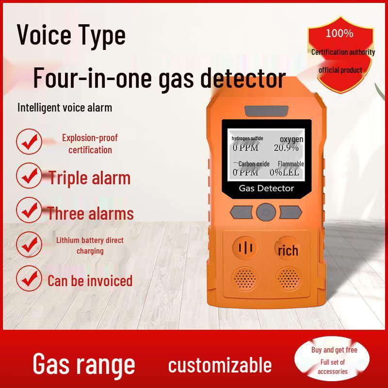 Portable Four-in-One Gas Detector for Confined Spaces (Combustible, Oxygen, Air Monitoring)