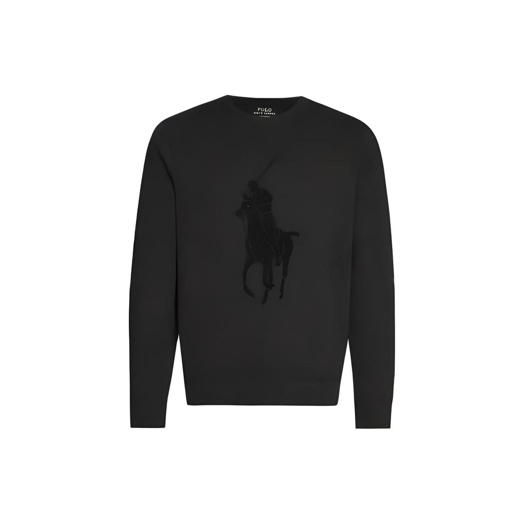 Polo Ralph Lauren Solid Logo Embroidered Crew Neck Sweatshirt Men Sweatshirt Black 710766862-001
