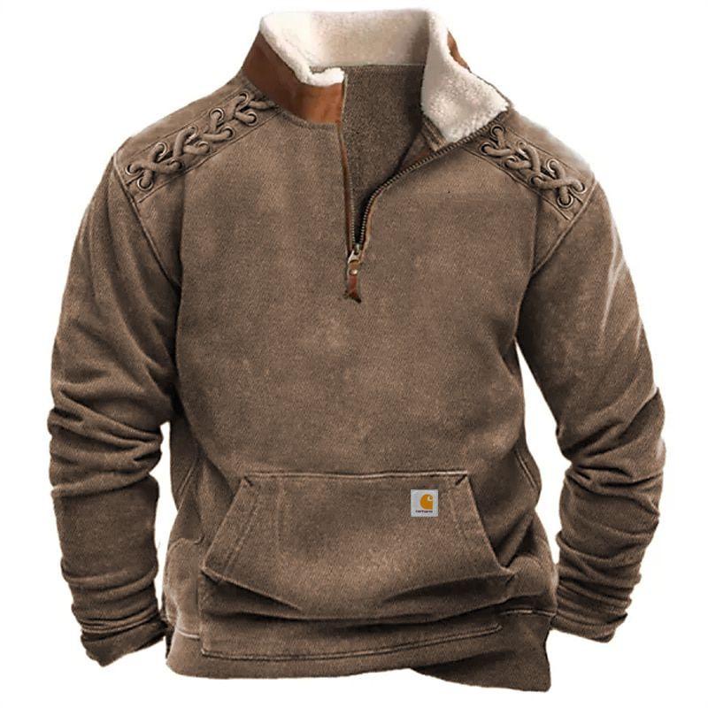 Męska bluza z kapturem i futrzanym kołnierzem, z nadrukiem 3D - Europejski i Amerykański Styl Jesień/Zima