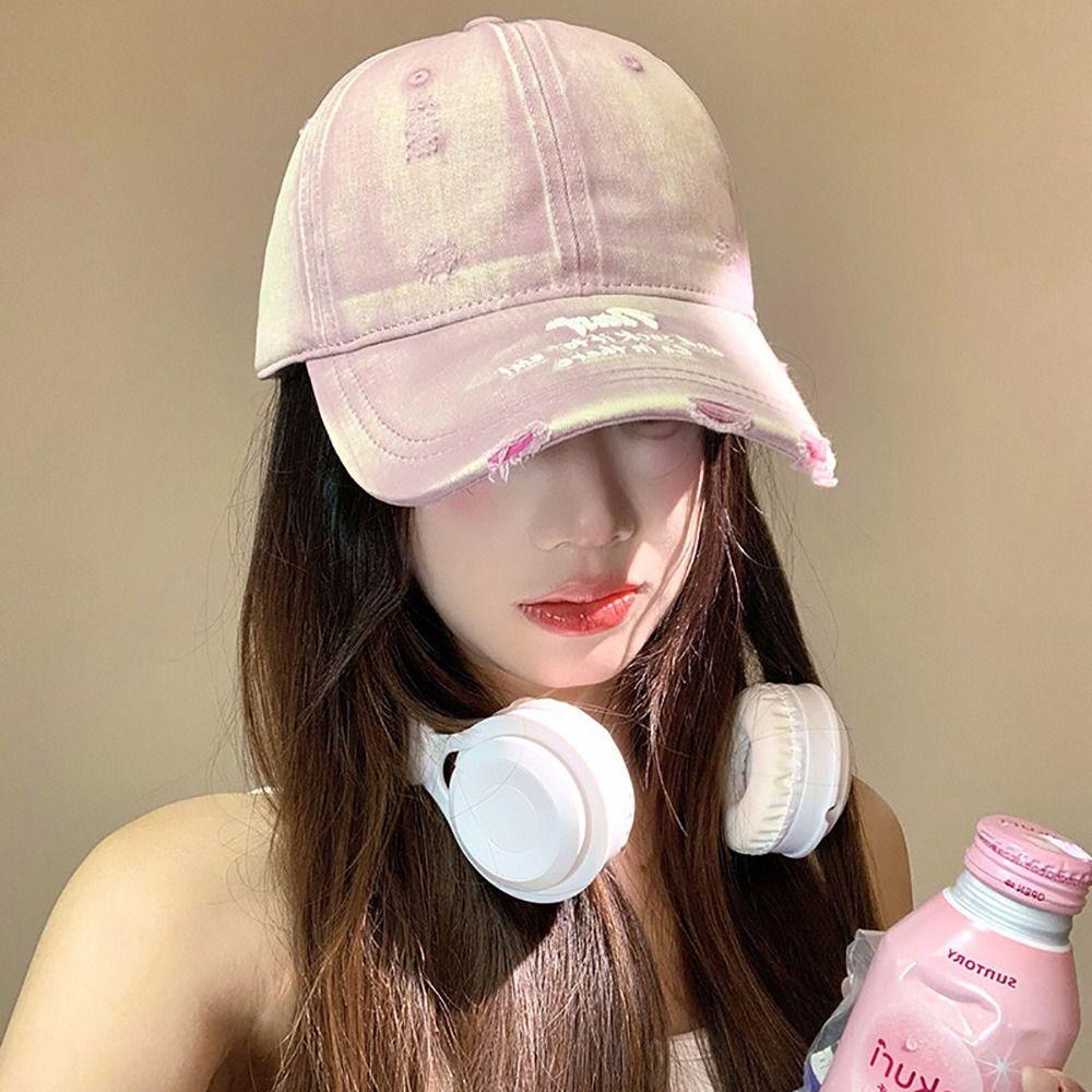 Embroidery Baseball Cap Distressed Peaked Cap Trendy HipHop Cap Sport Wear