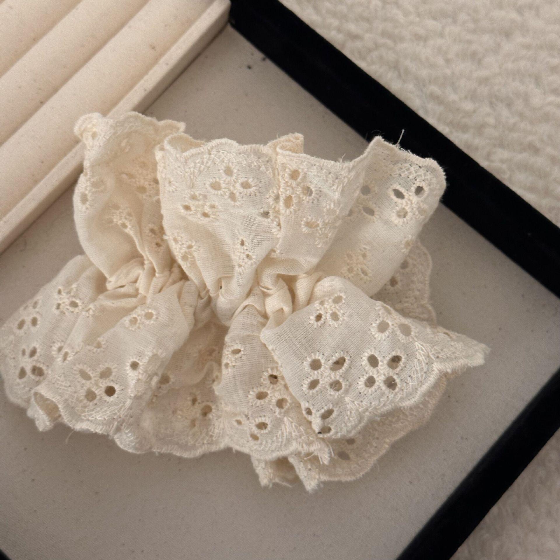 

Чистая и Ретро Атмосфера, Французское Тяжелое Кружево с Вышивкой, Бежевая Повязка для Волос, Повязка-Сосиска, Ажурное Украшение для Головы бежевый